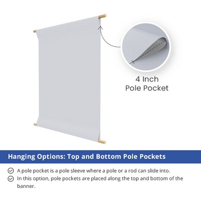 Custom Ultra Premium Vinyl Banners with Top and Bottom Pole Pocket (1' x 1ft/SQFT)