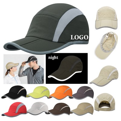 UV-Protective Foldable Outdoor Cap with Reflective Features