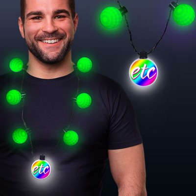 Green LED Medallion Ball Necklace(Digi Print)