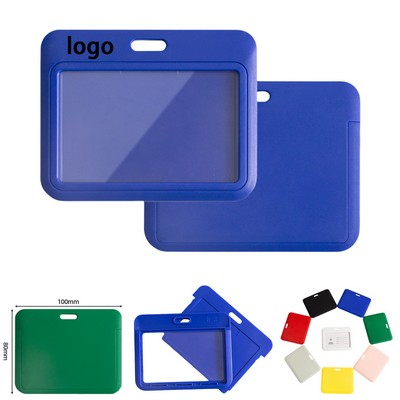 Sliding Horizontal ID Badge Holder – Clear Front & Hidden Back Slot