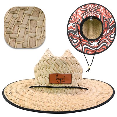 Custom Woven Wide Brim Summer Straw Hat