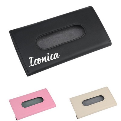 Car Sunroof Hanging Leather Mask Tissue Box