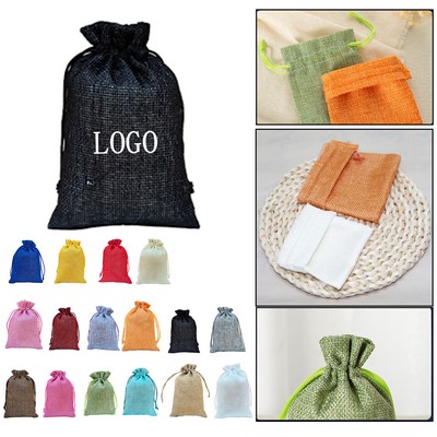 5.1" × 7.1" Burlap Drawstring Gift Bag