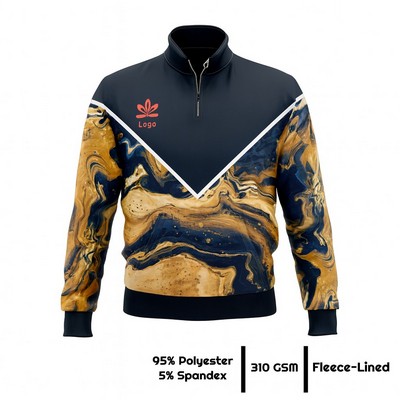 Unisex Fleece-Lined Quarter Zip Sweatshirt Sublimation 310G