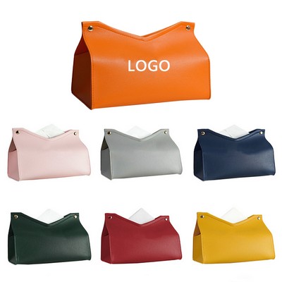 Simple Desktop Leather Tissue Box