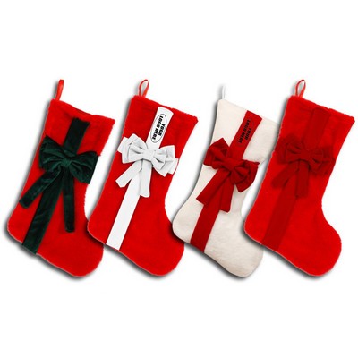 Christmas Decoration Bow Plush Socks
