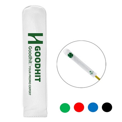 PU Leather Golf Alignment Stick Cover Embroidered