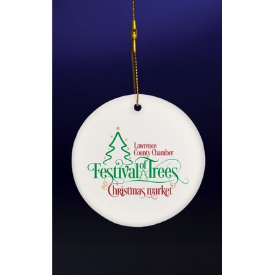3" Round Ceramic Ornament