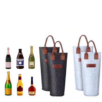 1- Bottle Felt Wine Carrier Bag