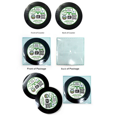 Upcycled Record Coaster (2-Sided) - Set of 2 - Cello Pouch