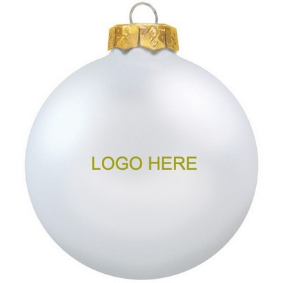 Satin White Glass Ball Ornament 80mm