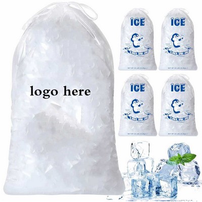 Custom Plastic Ice Bags With Drawstring