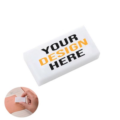 Pure White Pencil Eraser With Customizable Logo