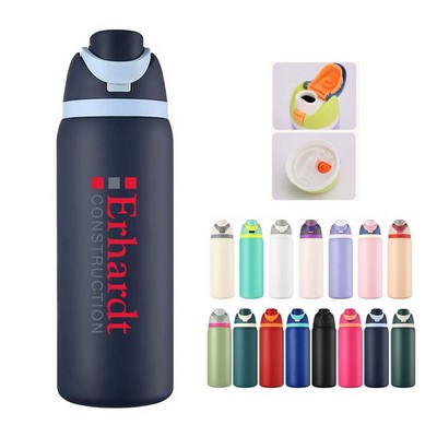 32 oz Stainless Steel Insulated Water Bottle with Straw