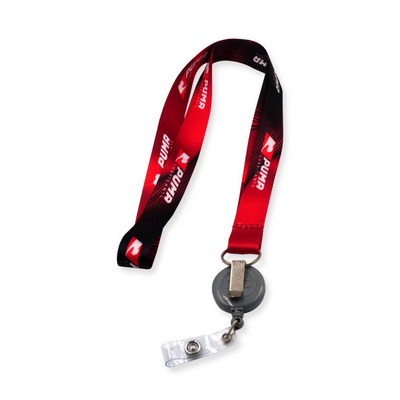 3/4"W - 36"L Custom Dye Sublimated Lanyards with badge holder
