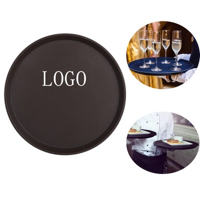 Round Plastic Serving Tray Non Skid for Restaurant Party