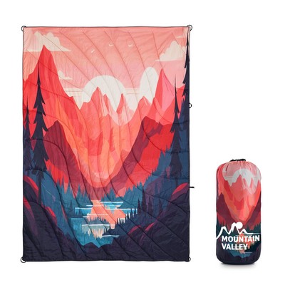 Sublimation Outdoor Puffy Packable Camping Blanket-75" X 52"
