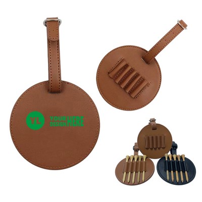 Golf Tee Leather Holder With Waist Hanging