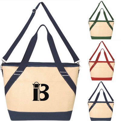 30L Canvas Insulated Cooler Lunch Bag