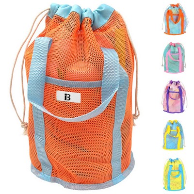16L Polyester Mesh Beach Drawstring Bag
