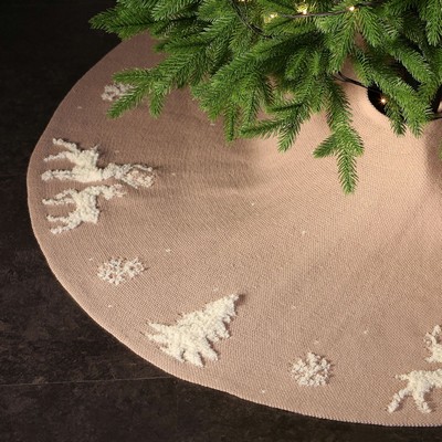 Reindeer Christmas Tree Skirt Decor 48"