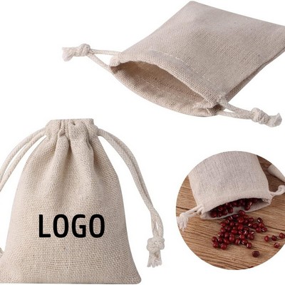 Cotton-Linen Drawstring Pouch
