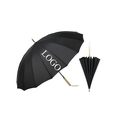 Auto Open Pongee 16 Ribs Oversized Dual Purpose Umbrella With Manual Close