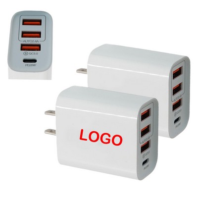 4 Port USB Wall Charger Block