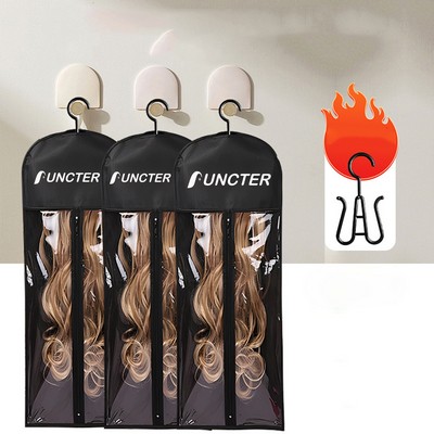 11.4" x 31.4" Foldable Dust-proof Hair Extensions Storage Bags w/ Plastic Hanger