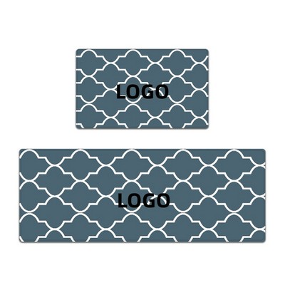 Thick Leather-Finish Kitchen Mat with Waterproof Non-Slip Print Design