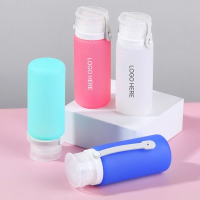 Portable Silicone Travel Bottles Leak Proof Dispenser with Strap 89ml