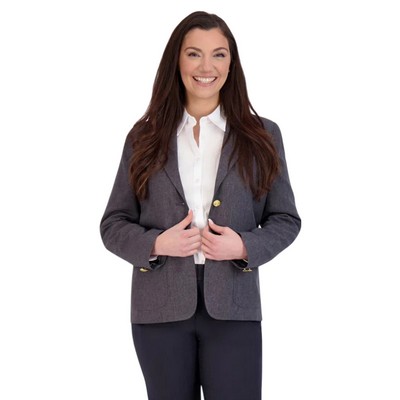 Executive Apparel - Women's 6-Pocket Single-Breasted Heather Blazer