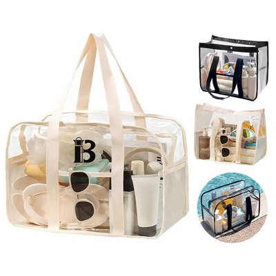 Clear Waterproof PVC Tote Bag Large Size for Beach & Travel
