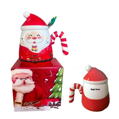 13.5oz Santa Claus Ceramic Mug with Lid