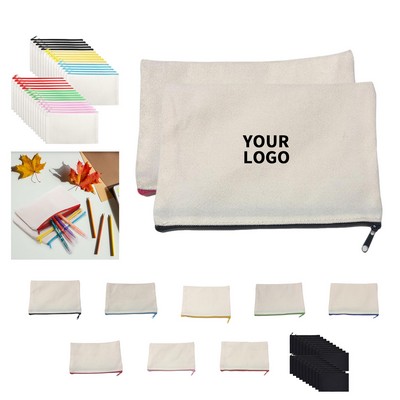 Canvas Zipper Pouch 8.2" Length 4.7" Width