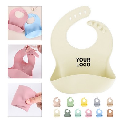 Food Grade Silicone Baby Bib 11.4" Length 8.5" Width