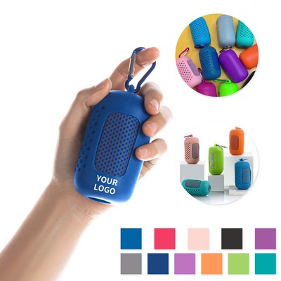 Polyester Cooling Towel With Silicone Package Sweat Absorption Quick Drying