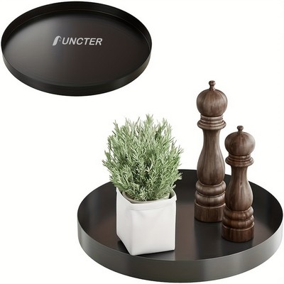 9.85" Metal Round Serving Tray