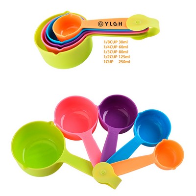 Colorful 5 Pieces Plastic Measuring Cups