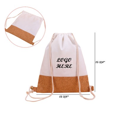 Canvas Drawstring Bag: Lightweight & Cork-Bottom Design