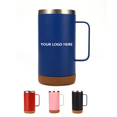 16oz Stainless Steel Mug with Cork Base