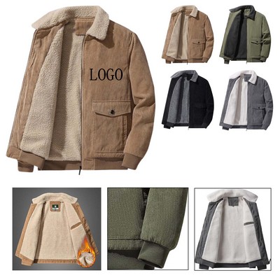 Mens Winter Corduroy Cashmere Jacket (M-5XL)