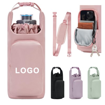 Water Bottle Carrier Bag with Phone Pocket