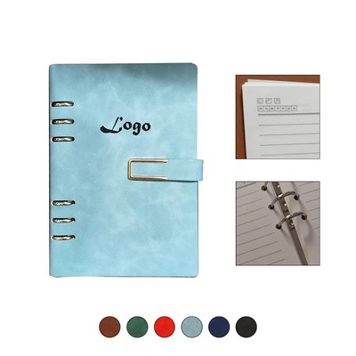 A5 Size Loose-Leaf Genuine Leather Notebook