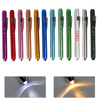 Aluminum LED Medical Pen Light w/ Pupil Gauge & Batteries