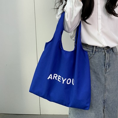 Custom Printed Logo Tote Shopping Fashion Recycled Cotton Canvas Bag