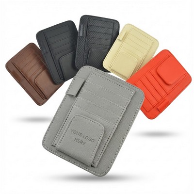 PU Leather Auto Sun Visor Organizer