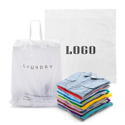 19.5" X 18" PE Disposable Drawstring Laundry Bag