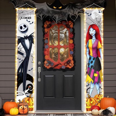 Custom Spooky Halloween Couplets, Glow-in-the-Dark Porch Banner