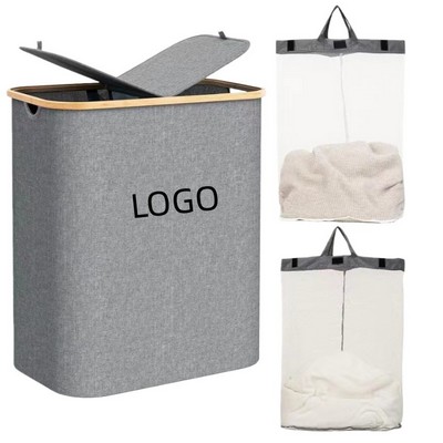 Fabric Foldable Laundry Basket For Household Use-Size L